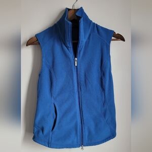 Lands End Women’s XS 2-4 Fleece Vest Blue Lightweight Thermcheck
